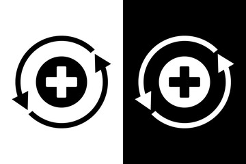 Recovery icon. flat vector illustration design isolated on black and white background