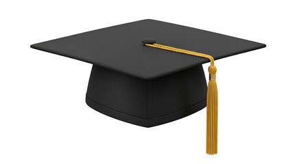 Graduation cap with tassel for celebration of educational achievement isolated PNG with Transparent Background