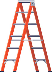 Ladder isolated on white. Fire ladder vector illustration. Metal ladder.  Step Ladder, Stairway Construction for Renovation Works. ladder and frame vector illustration