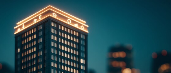 Commercial building real estate investment infographic with finance icons