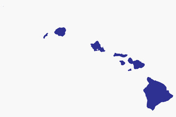 Fototapeta premium Vector graphic artwork suitable for print and web containing flat detailed map of HAWAII