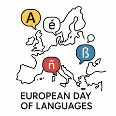 Fototapeta premium European Day of Languages celebration, cultural diversity and multilingual learning concept.