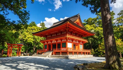 Japanese temple in autumn