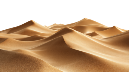 Sand dunes, warm golden hues, soft textures, against a black background.  A landscape of desert hills, with a defined ridge line