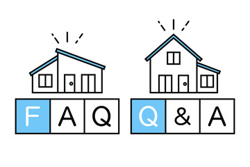 マイホームや家づくりのQ&Aやよくある質問のバナーに使えそうなイラスト素材