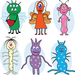 Cartoonish Alien Monster Character Illustrations