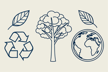 Minimal Eco & Earth Icon Set