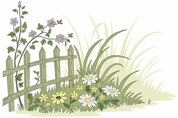 "Rustic Meadow Edge Decoration"