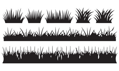 Kostenlose Gras Silhouetten Vektoren And Rasen, Wiese  Pflanzen Umrisse