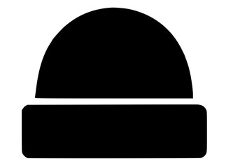 Black Silhouette of a Beanie Hat Icon