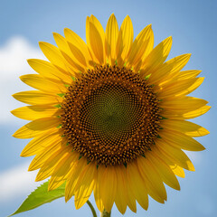 푸른하늘 배경 해바라기 꽃