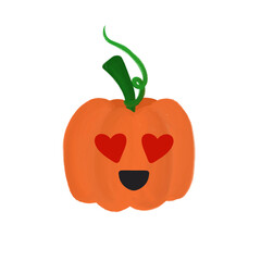 Cute Orange Pumpkin Clipart for Autumn and Halloween PNG