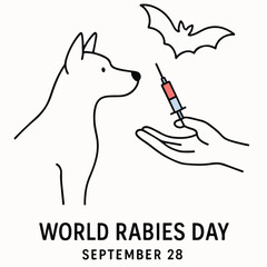 World Rabies Day Awareness Campaign, Dog and Vaccination Concept.
