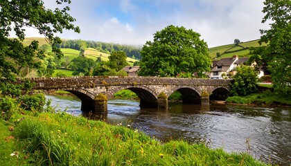 Fototapeta premium Picturesque stone bridge over a river