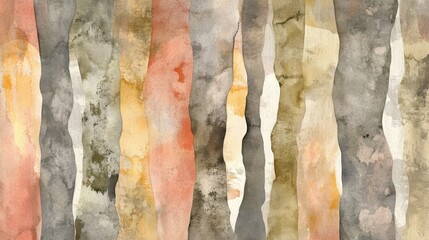 Textured abstract painting with vertical stripes in vibrant colors