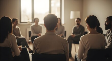 Wide Cinematic Shot of a Group Therapy Session
