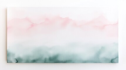 Abstract pink and green watercolor painting indoors