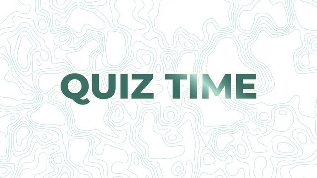 4K animation footage. Quiz time text message with abstract background.