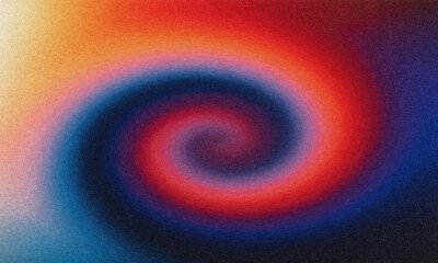 Vibrant swirling nebula of red blue and orange hues