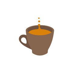 Coffee latte mug vector illustration on white background. International Coffee Day