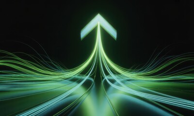 Interconnected glowing neural pathways and data streams ascending upward