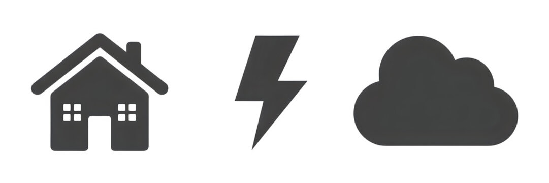 Home under threat from storm damage with lightning and clouds representing weather hazards and the need for insurance and safety measures