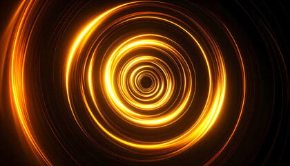 Abstract golden light swirl background glowing spiral energy design