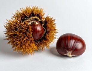 新鮮な栗と毬