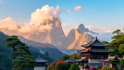 Huangshan Mountain or Yellow Mountain Mountains in Anhui Province east of china One of the most beautiful mountains in China