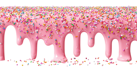 Dripping pink icing with colorful sprinkles (2)