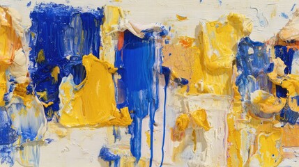 Abstract Painting With Bold Colors And Texture