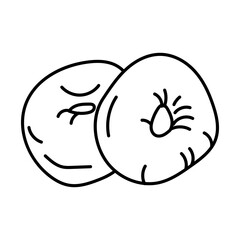 Two Delightfully Delicious Doughnuts Illustrated in Simple Line Art Style and Design