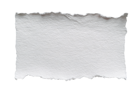 Blank, ripped piece of off-white paper