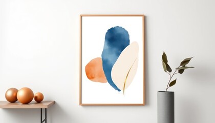 Minimalist Abstract Art with Botanical Elements
