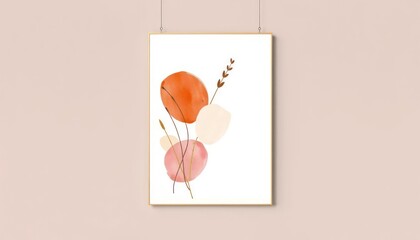 Minimalist Abstract Floral Art Print with Soft Colors