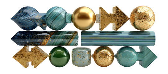 Colorful Decorative Shapes and Objects for Textures and Patterns