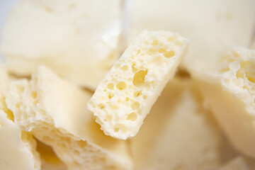 White chocolate chunks, porous white chocolate. Callebaut White Chocolate