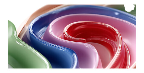 Colorful Swirls of Abstract Art in Glossy Fluid Design
