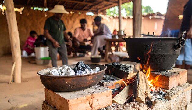 Village cooking scene