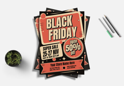 Black Friday Retail Sale Flyer Layout
