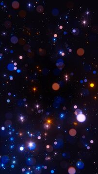 Abstract motion background shining gold particles. Shimmering Glittering Particles With Bokeh. Popular, modern, christmas, new year, holiday, wedding background, 2026. 4K loop video animation