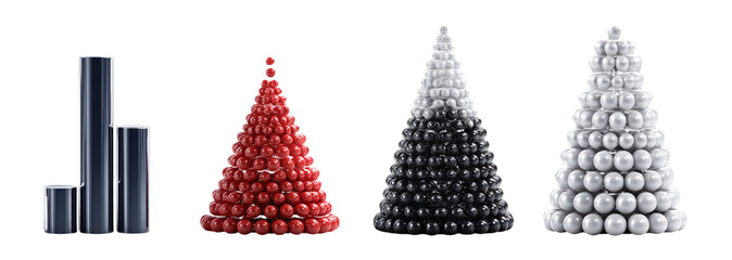 Abstract Arrangement of Colorful Geometric Forms in Various Shapes