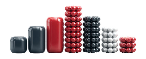 Modern Abstract Graph with Colorful Shapes Representing Data Trends