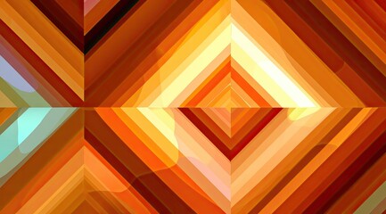 Abstract geometric pattern with warm colors and a mirrored effect