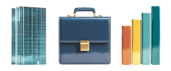 Business Growth Concept with Briefcase and Graphical Representation