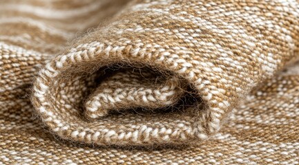 Fototapeta premium Rolled up beige and cream fabric