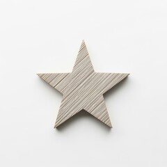 Obraz premium Textured wooden star on clean white surface