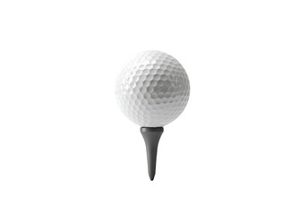 Close-up shot of a white golf ball perched on a tee ready for play