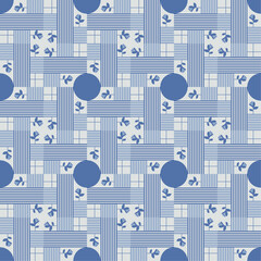 old style of vintage seamless pattern with colorful shape combination