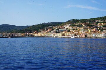View from the sea of Porto Santo Stefano, Tuscany, Italy